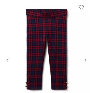 Janie and Jack Red and Blue Plaid Kids Leggings